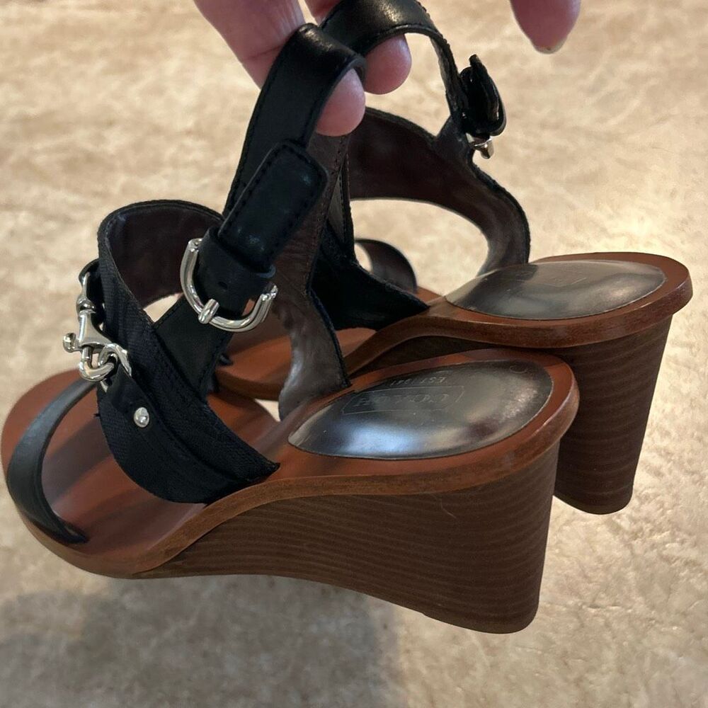 COACH Wedge Black Sandals - Picture 6 of 11